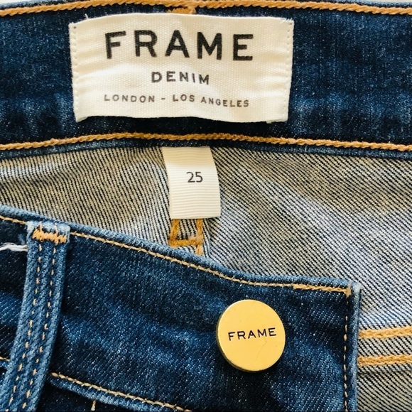 FRAME Medium Rise Medium Wash Denim Blue Jeans 25 Classic - Picture 10 of 15